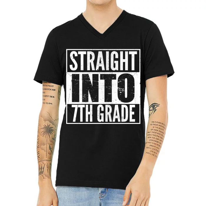 Straight Into 7th Grade V-Neck T-Shirt