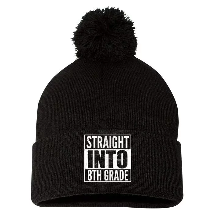 Straight Into 8th Grade Pom Pom 12in Knit Beanie