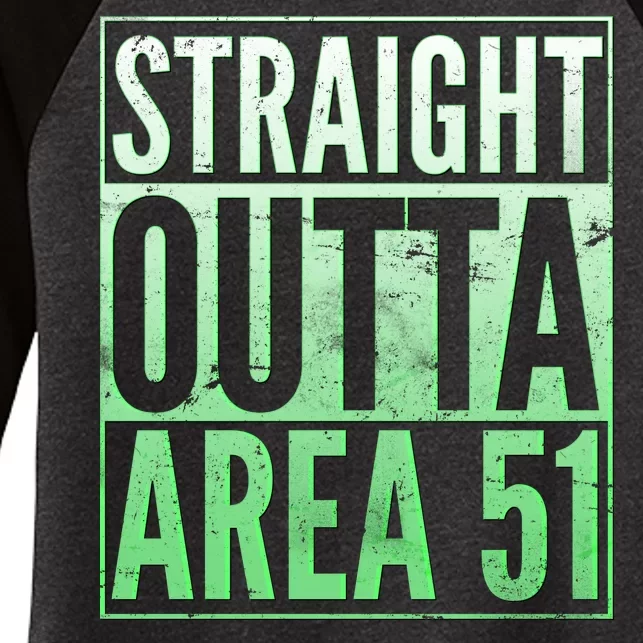 Straight Outta Area 51 Women's Tri-Blend 3/4-Sleeve Raglan Shirt