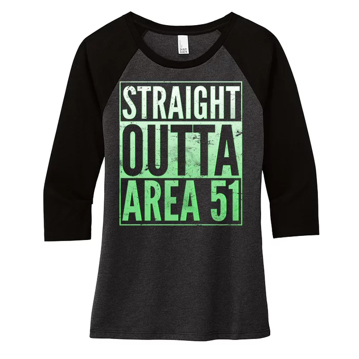 Straight Outta Area 51 Women's Tri-Blend 3/4-Sleeve Raglan Shirt