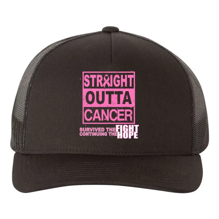 Straight Outta Breast Cancer Fight Hope Yupoong Adult 5-Panel Trucker Hat