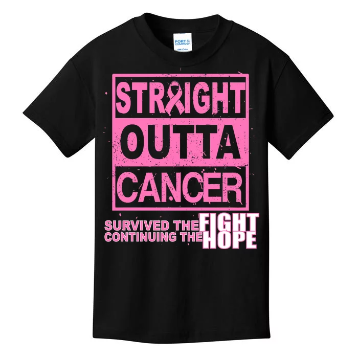 Straight Outta Breast Cancer Fight Hope Kids T-Shirt