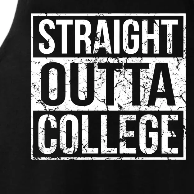 Straight Outta College Funny Senior Graduate Graudation Ladies Tri-Blend Wicking Tank