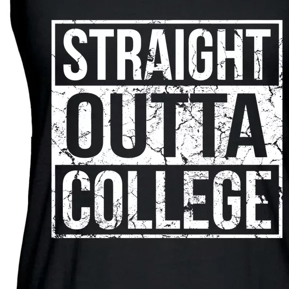 Straight Outta College Funny Senior Graduate Graudation Ladies Essential Flowy Tank