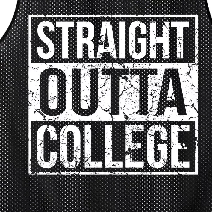 Straight Outta College Funny Senior Graduate Graudation Mesh Reversible Basketball Jersey Tank