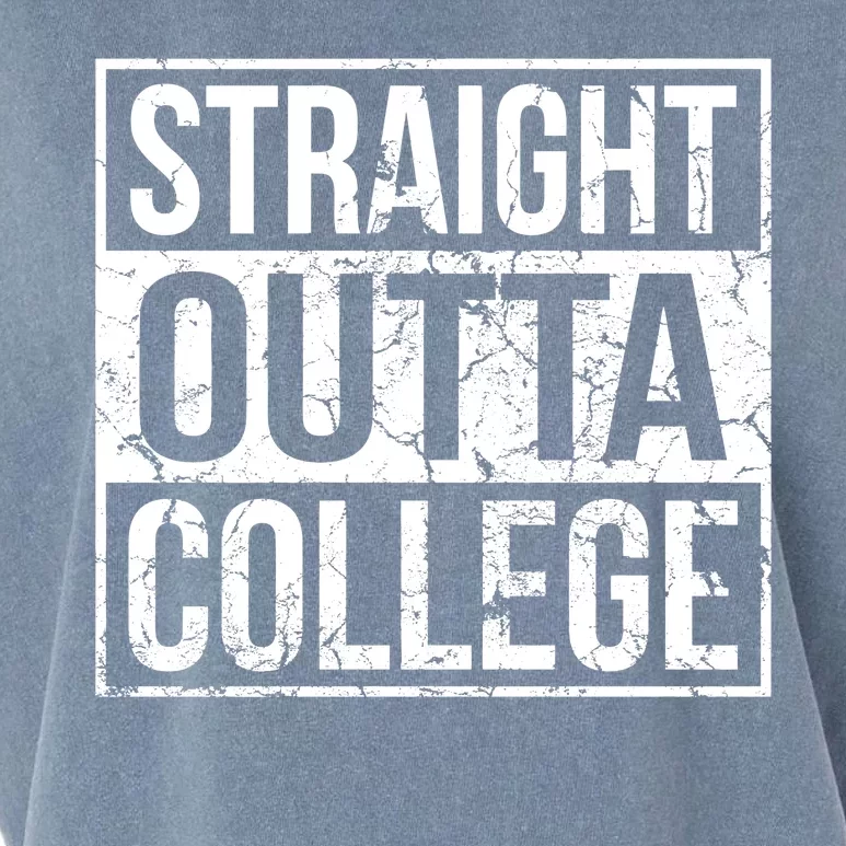 Straight Outta College Funny Senior Graduate Graudation Garment-Dyed Women's Muscle Tee