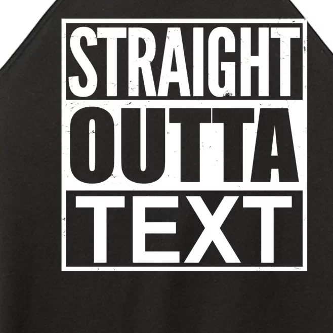 Straight Outta Custom Text Personalized Women’s Perfect Tri Rocker Tank