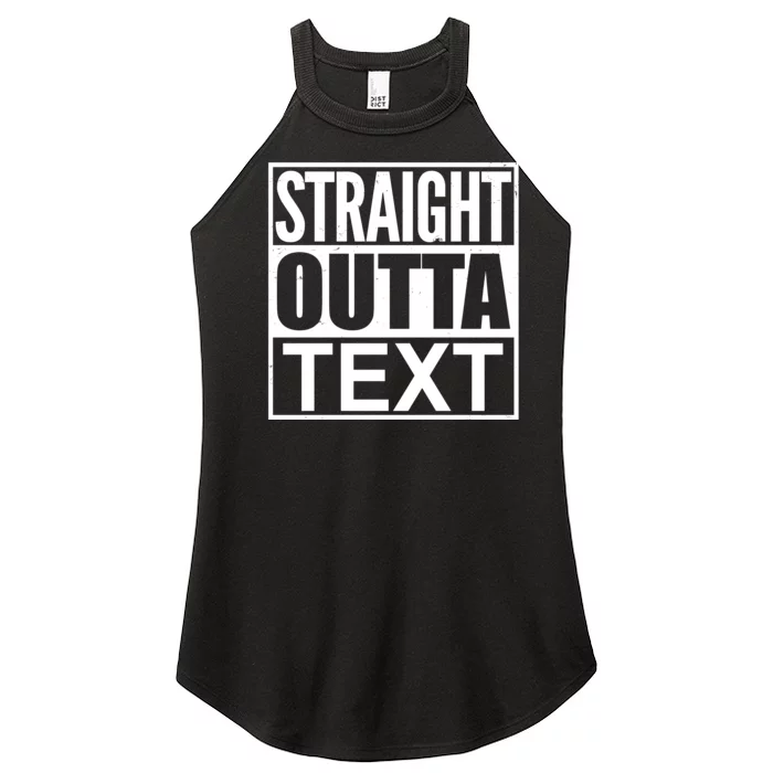 Straight Outta Custom Text Personalized Women’s Perfect Tri Rocker Tank