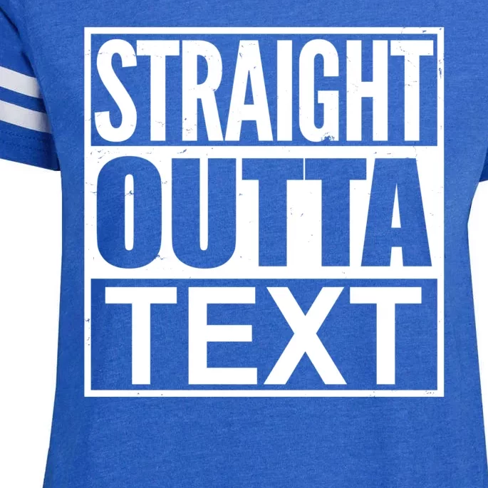 Straight Outta Custom Text Personalized Enza Ladies Jersey Football T-Shirt