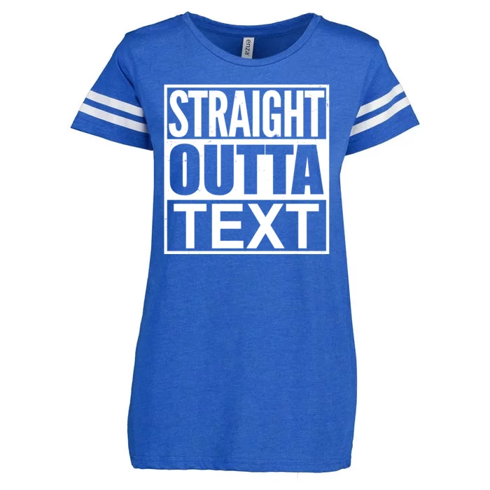 Straight Outta Custom Text Personalized Enza Ladies Jersey Football T-Shirt