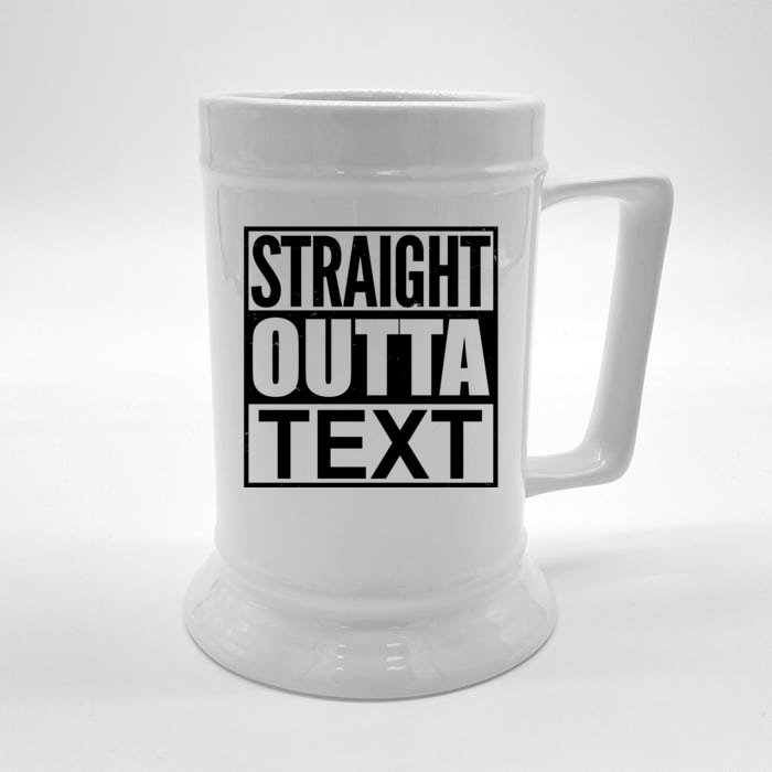 Straight Outta Custom Text Personalized Front & Back Beer Stein