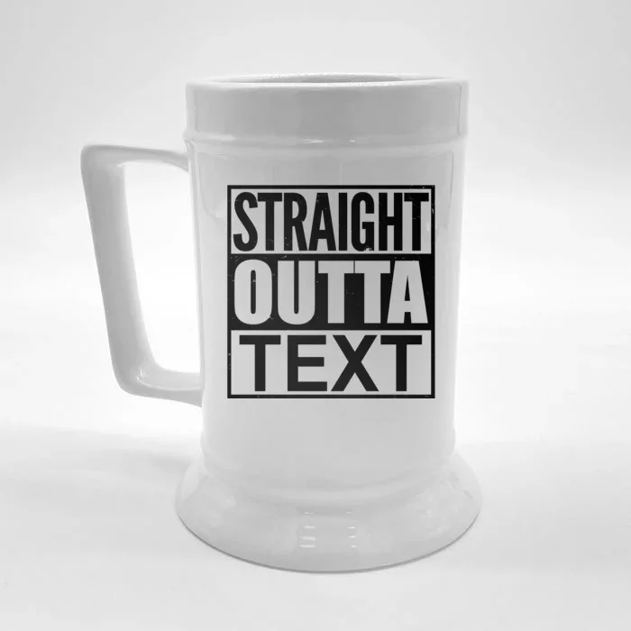 Straight Outta Custom Text Personalized Front & Back Beer Stein