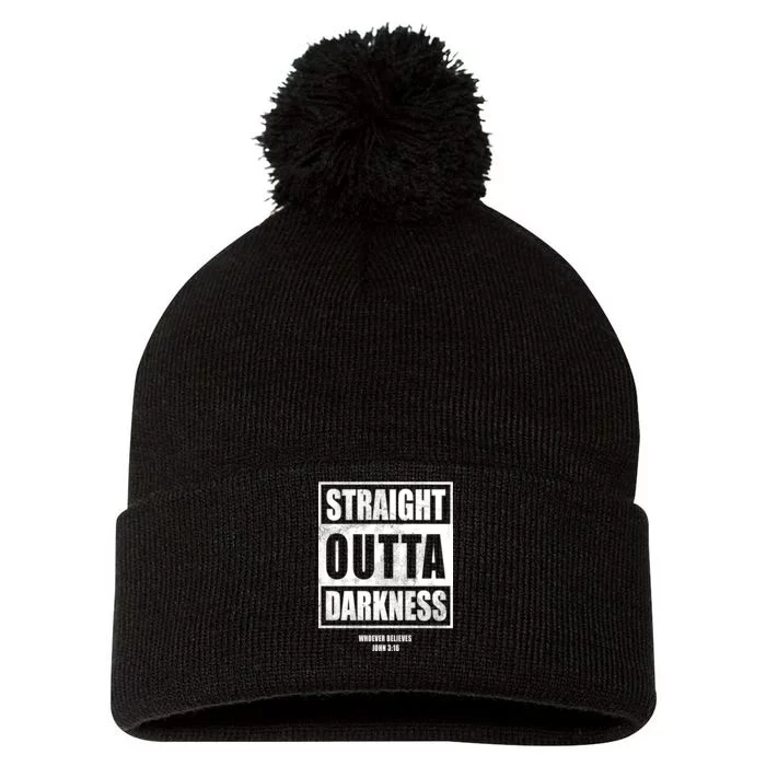 Straight Outta Darkness Pom Pom 12in Knit Beanie