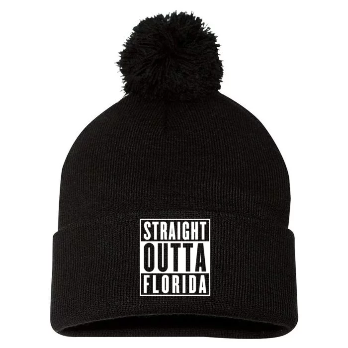 Straight Outta Florida Pom Pom 12in Knit Beanie