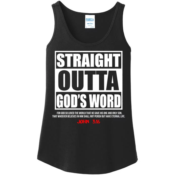 Straight Outta God's Word John 3:16 Ladies Essential Tank