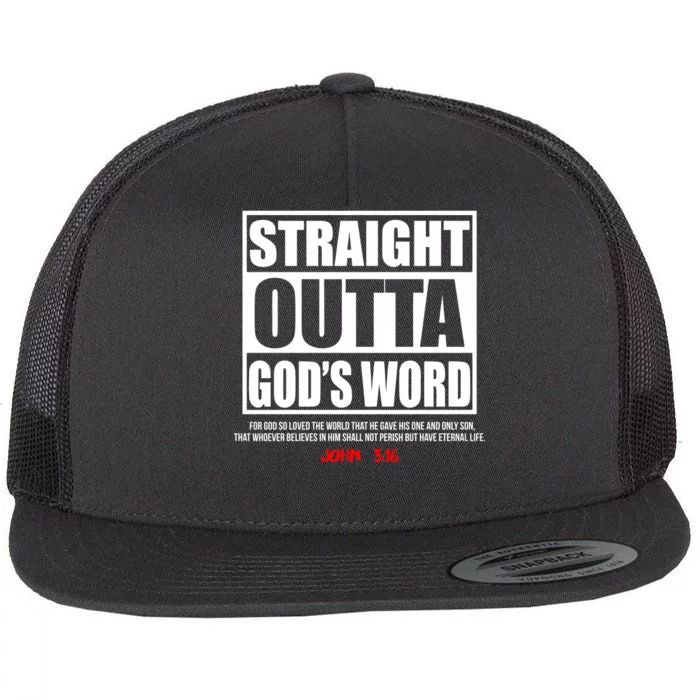 Straight Outta God's Word John 3:16 Flat Bill Trucker Hat