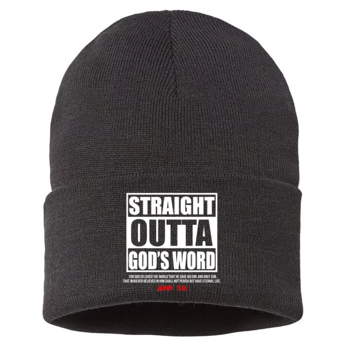 Straight Outta God's Word John 3:16 Sustainable Knit Beanie