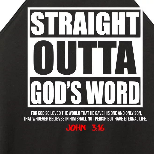 Straight Outta God's Word John 3:16 Women’s Perfect Tri Rocker Tank