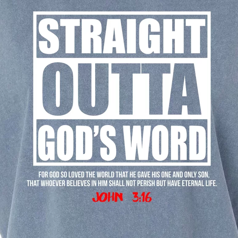 Straight Outta God's Word John 3:16 Garment-Dyed Women's Muscle Tee