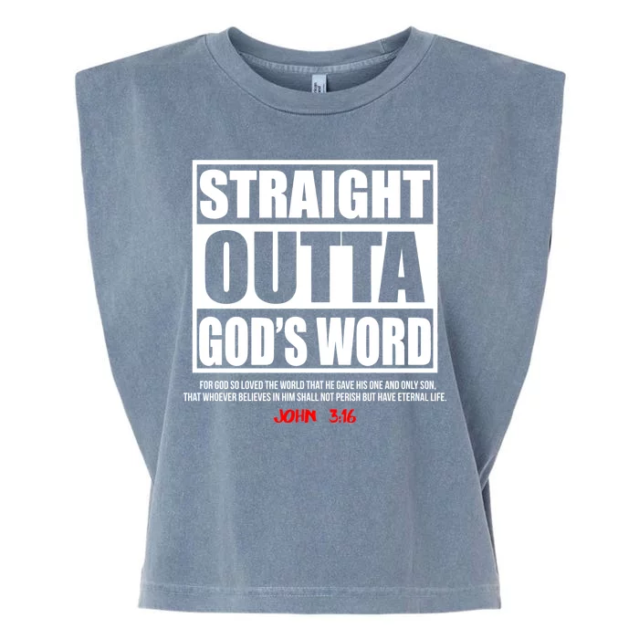 Straight Outta God's Word John 3:16 Garment-Dyed Women's Muscle Tee