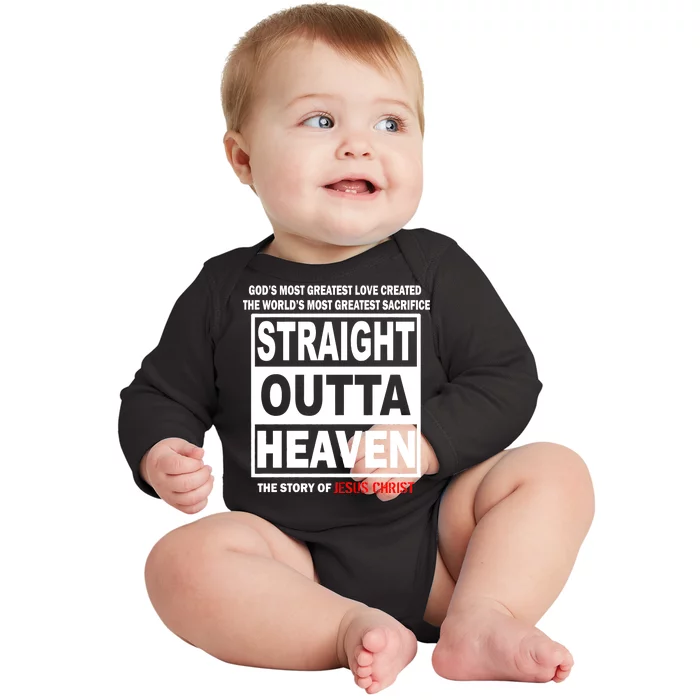 Straight Outta Heaven Baby Long Sleeve Bodysuit