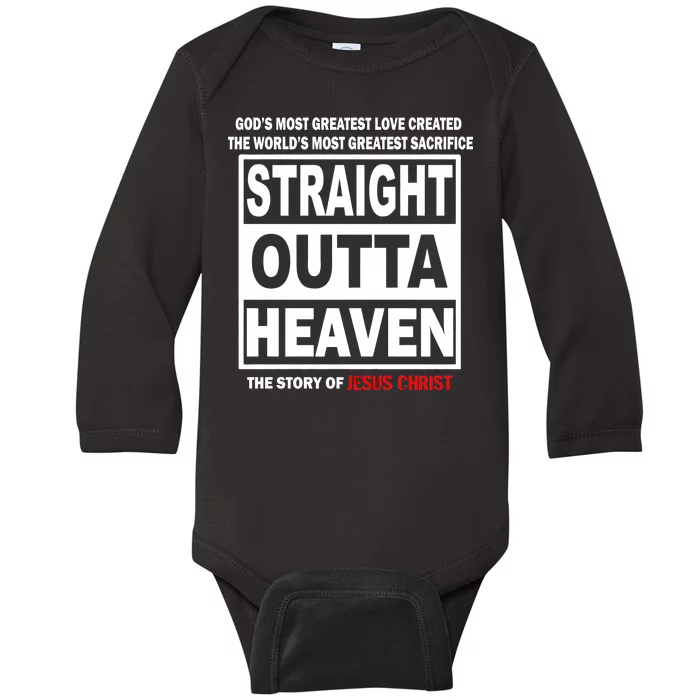 Straight Outta Heaven Baby Long Sleeve Bodysuit