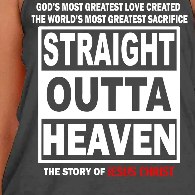 Straight Outta Heaven Women's Knotted Racerback Tank