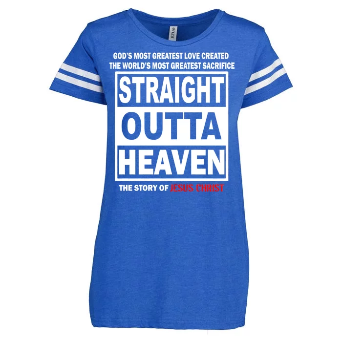 Straight Outta Heaven Enza Ladies Jersey Football T-Shirt