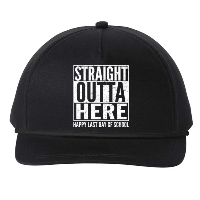 Straight Outta Here Happy Last Day Of School Snapback Five-Panel Rope Hat