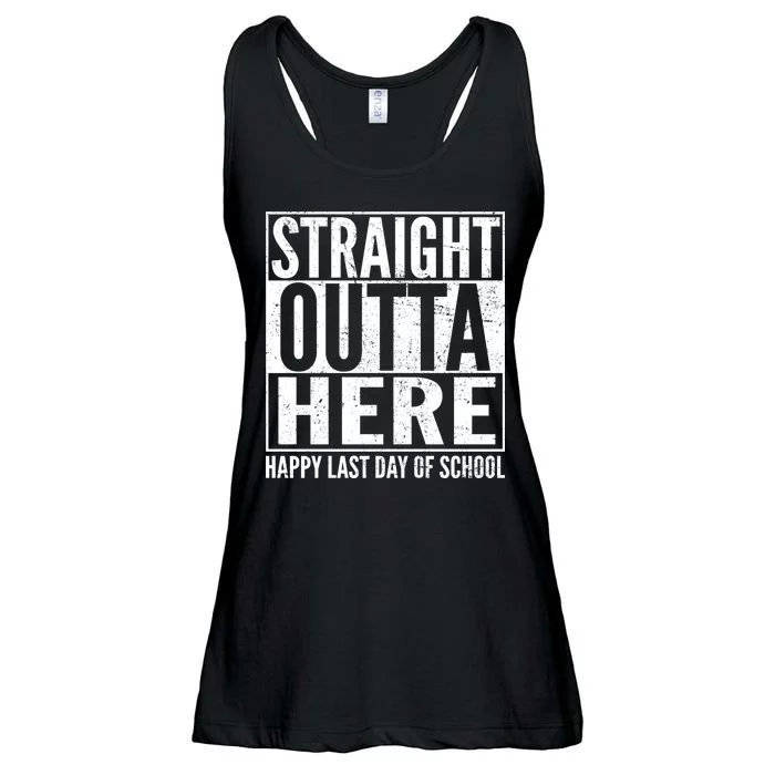 Straight Outta Here Happy Last Day Of School Ladies Essential Flowy Tank