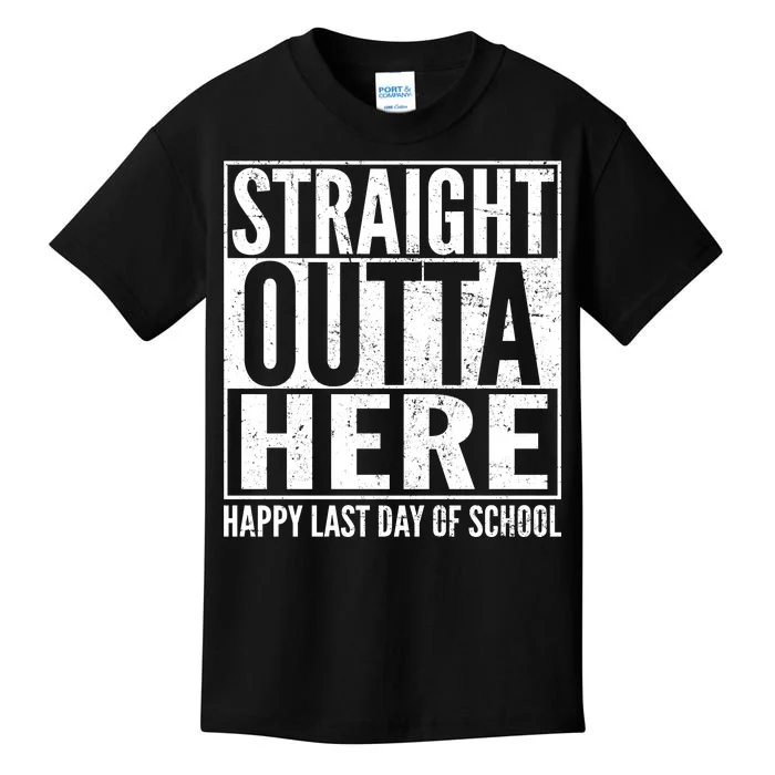 Straight Outta Here Happy Last Day Of School Kids T-Shirt