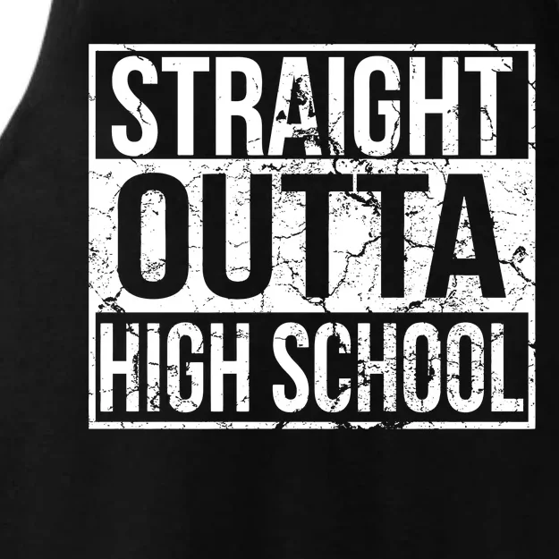 Straight Outta High School Funny Senior Graduate Graudation Ladies Tri-Blend Wicking Tank