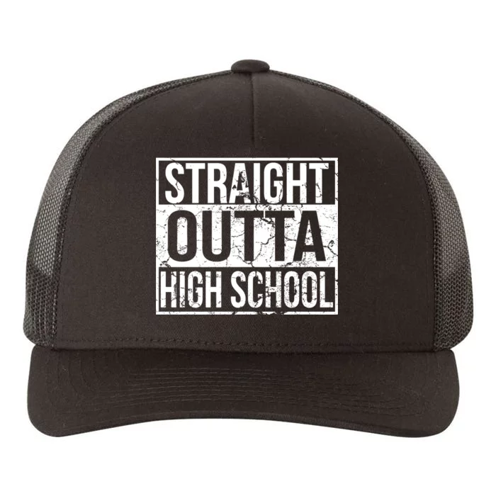 Straight Outta High School Funny Senior Graduate Graudation Yupoong Adult 5-Panel Trucker Hat