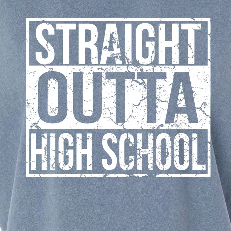 Straight Outta High School Funny Senior Graduate Graudation Garment-Dyed Women's Muscle Tee