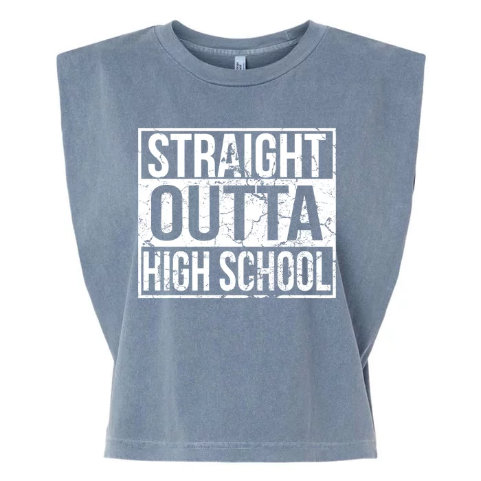 Straight Outta High School Funny Senior Graduate Graudation Garment-Dyed Women's Muscle Tee