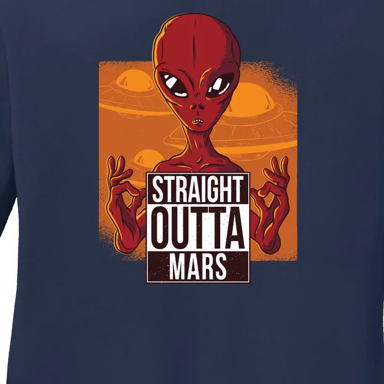 Straight Outta Mars Ladies Long Sleeve Shirt