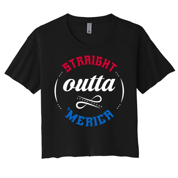 Straight Outta Merica Women's Crop Top Tee