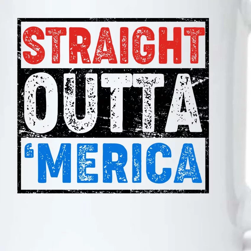 Straight Outta Merica Fourth of July Black Color Changing Mug