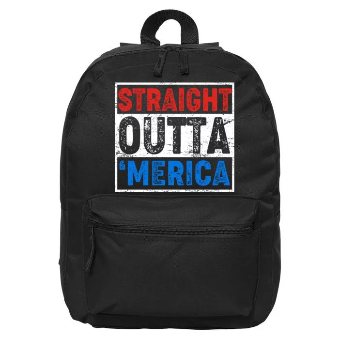 Straight Outta Merica Fourth of July 16 in Basic Backpack