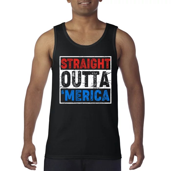 Straight Outta Merica Fourth of July Tank Top