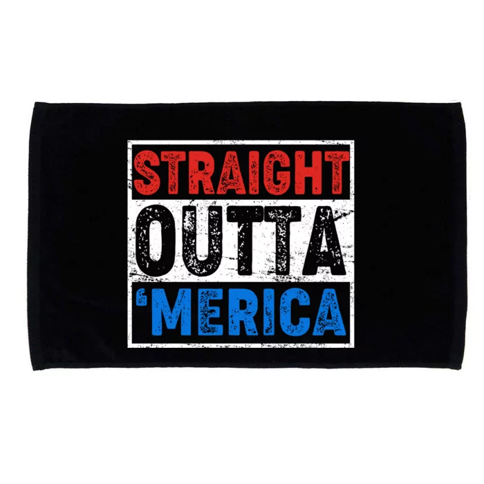 Straight Outta Merica Fourth of July Microfiber Hand Towel