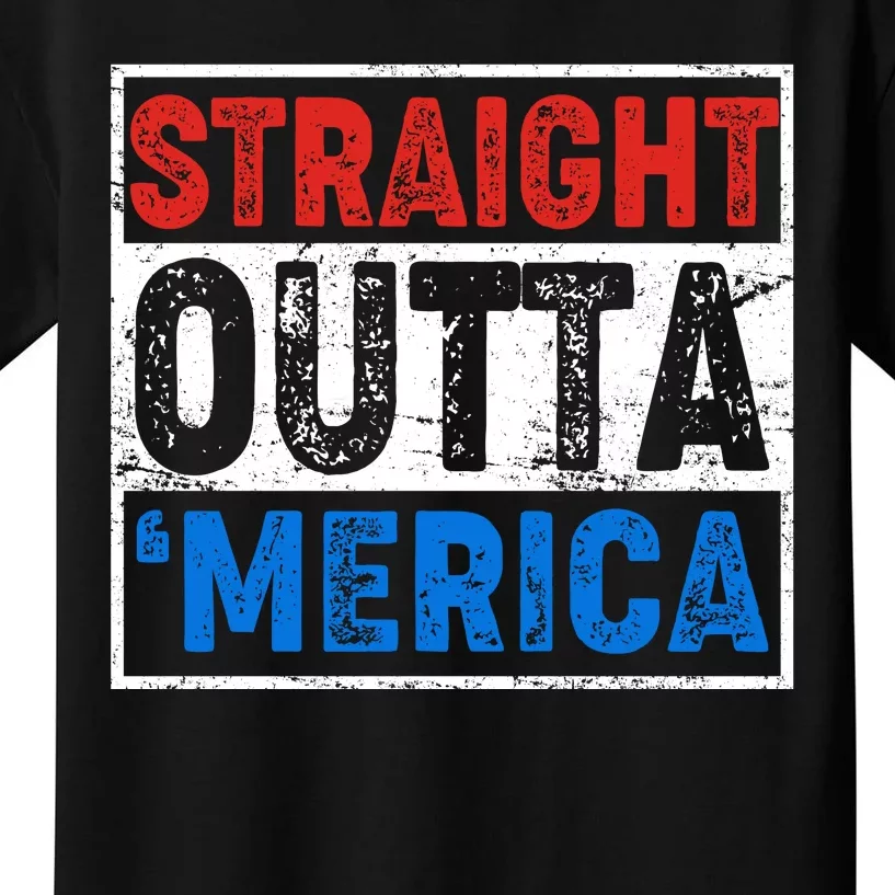 Straight Outta Merica Fourth of July Kids T-Shirt