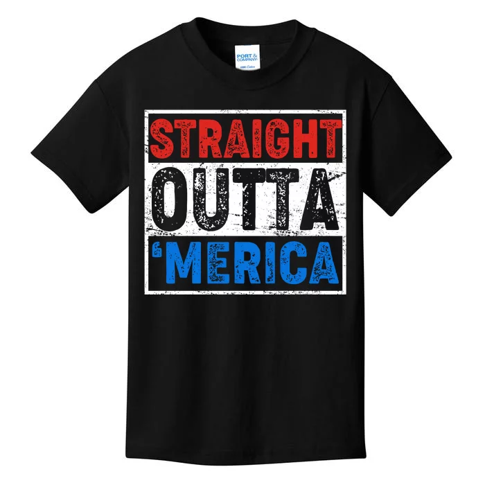 Straight Outta Merica Fourth of July Kids T-Shirt