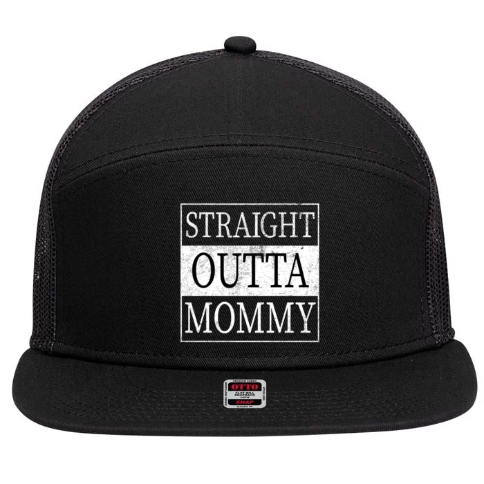 Straight Outta Mommy 7 Panel Mesh Trucker Snapback Hat