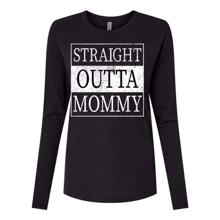 Straight Outta Mommy Womens Cotton Relaxed Long Sleeve T-Shirt