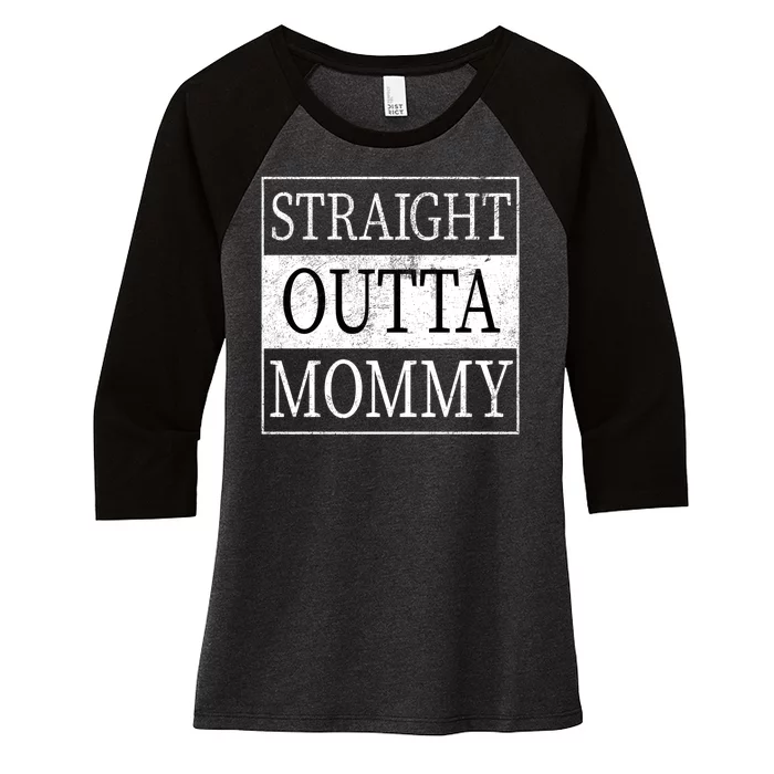 Straight Outta Mommy Women's Tri-Blend 3/4-Sleeve Raglan Shirt