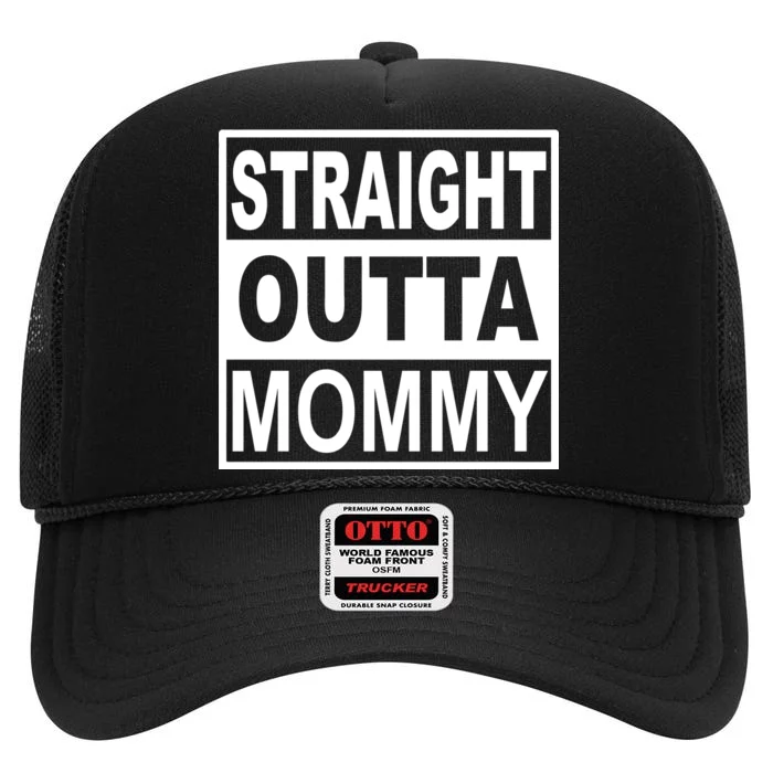 Straight Outta Mommy Funny High Crown Mesh Trucker Hat