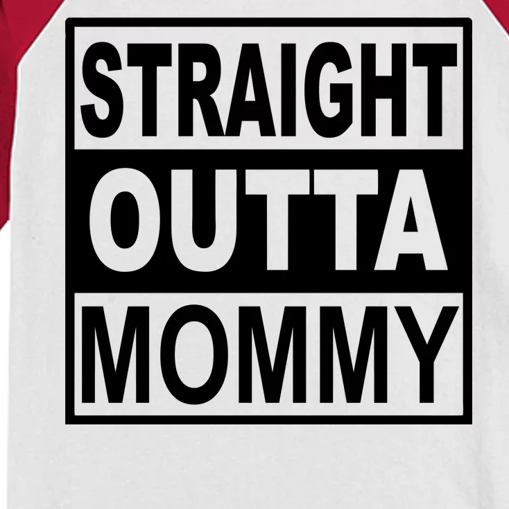 Straight Outta Mommy Funny Kids Colorblock Raglan Jersey