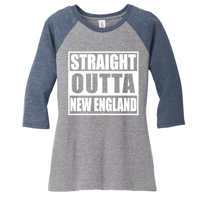 Straight Outta New England Women's Tri-Blend 3/4-Sleeve Raglan Shirt