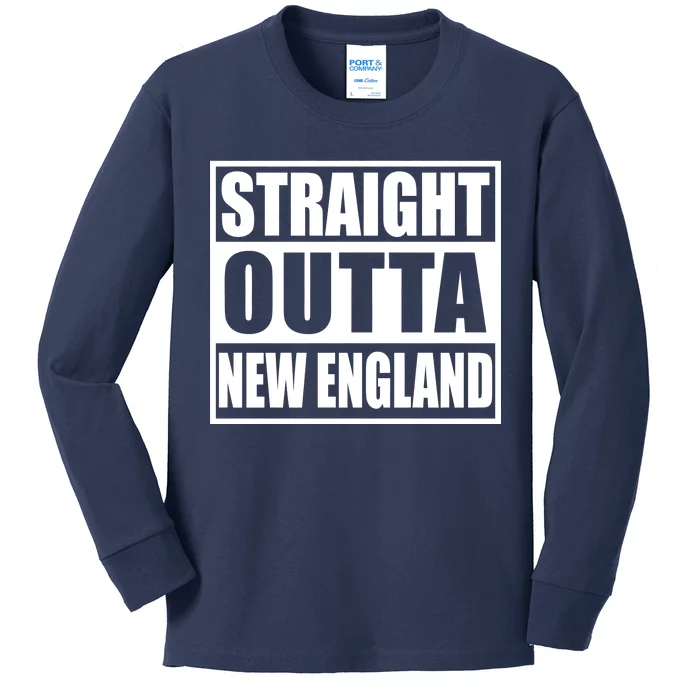 Straight Outta New England Kids Long Sleeve Shirt